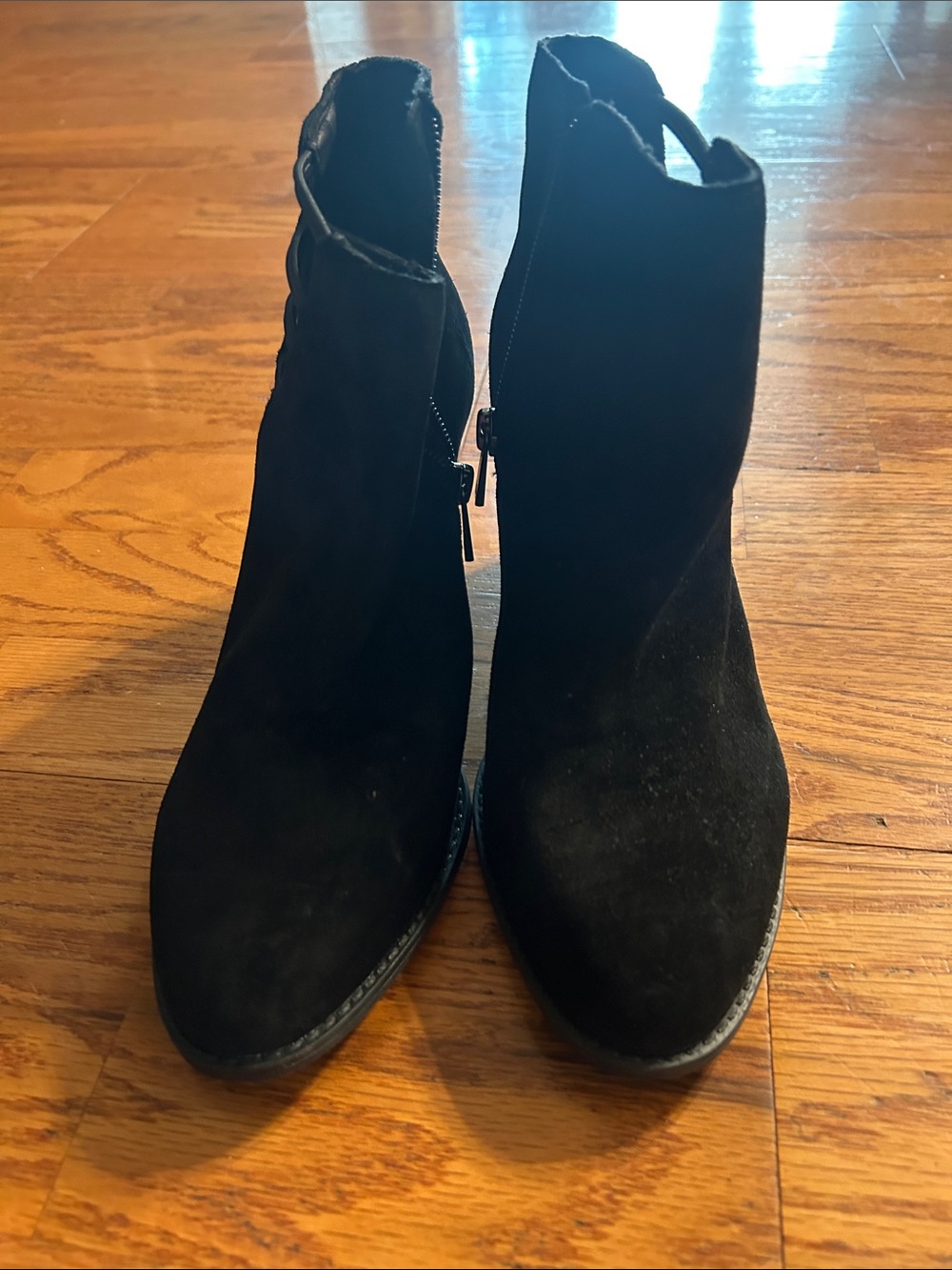 Jessica Simpson Black Suede Zip-Up Ankle Booties